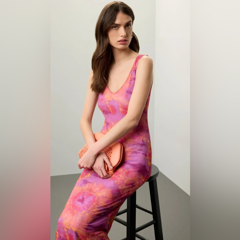 Ronny Kobo Pink and Purple Tie-Dye Dress- Flaw - Picture 3 of 6